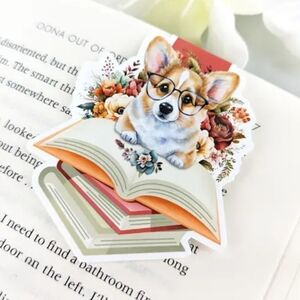 Corgi Bookmarks with Glasses - Multicolor